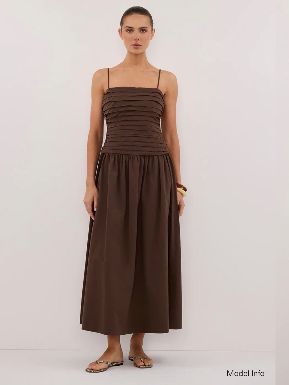 DISSH Quinn Bitter Choc Cotton Midi Dress size us 8 NWT